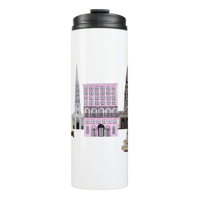Garrafa Térmica Charleston SC City Rainbow Row Thermal Tumbler (Frente)