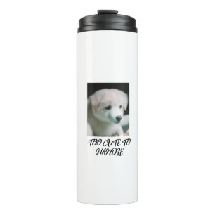 Garrafa Térmica "Charme de Cachorrinho Branco Fofinho"