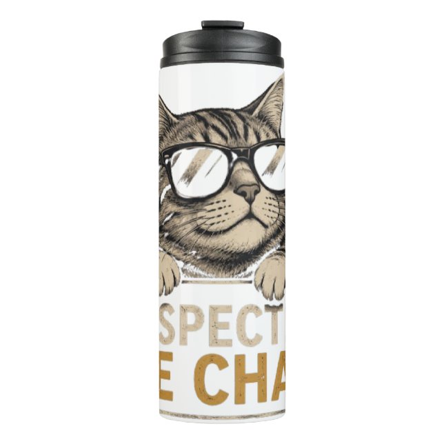 Garrafa Térmica Chat Vectoriel Cool avec Lunettes de Soleil – fun (Frente)