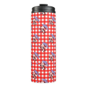 Garrafa Térmica Cheque de Gingham Vermelho