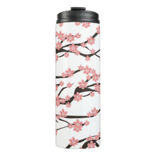 Garrafa Térmica Cherry Blossom: Vintage White Sem Olho.