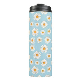 Garrafa Térmica Chic Daisy Flower Pattern - Design Floral Bonito -