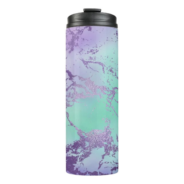 Garrafa Térmica Chic Marble | Lavanda Roxo e Mint Verde (Frente)