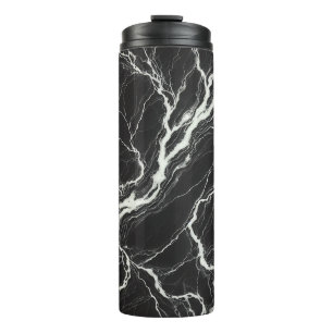 Garrafa Térmica Chic Mármore Preto e Branco Vista Glamour