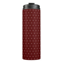 Garrafa Térmica Chic Maroon Thermal Tumbler with White Dot Pattern