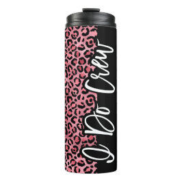 Garrafa Térmica Chic Pink & Black Leopard Bachelorette Tumbler
