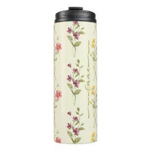 Garrafa Térmica Chic & Único: design de flores personalizado