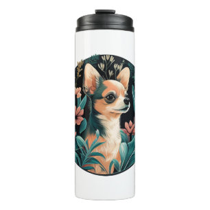 Garrafa Térmica Chihuahua Cute Dog Linda Flores Rapariga