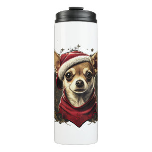 Garrafa Térmica Chihuahua Felry Natal X-Mas Tree Cute