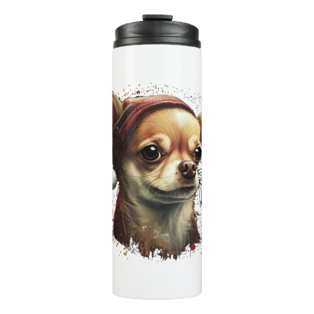 Garrafa Térmica Chihuahua Felry Natal X-Mas Tree Cute (Frente)
