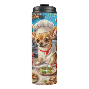 Garrafa Térmica Chihuahua Holiday Baking: Natal Festivo
