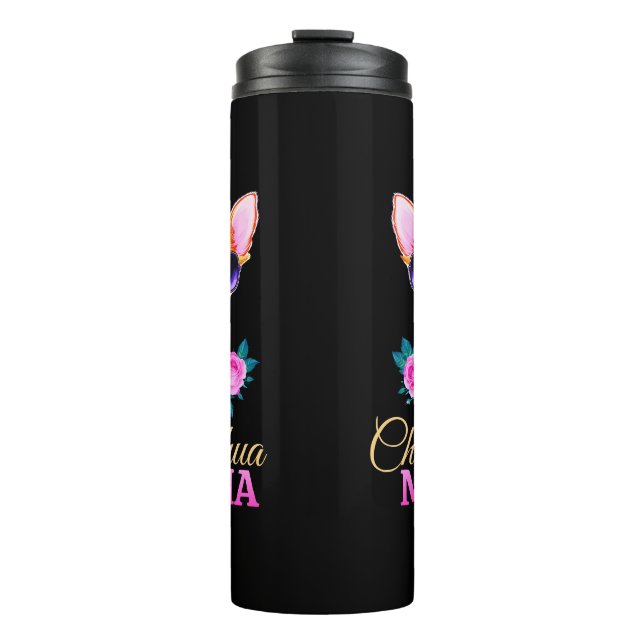 Garrafa Térmica Chihuahua mama chihuahua cão mãe presente de dia d (Frente)