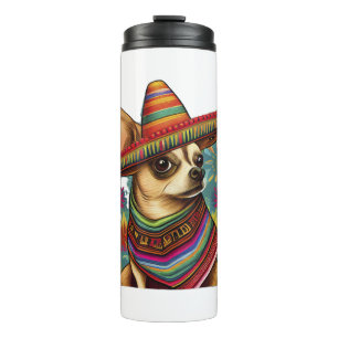 Garrafa Térmica Chihuahua Mexico Cinco de Mayo Funny Dog