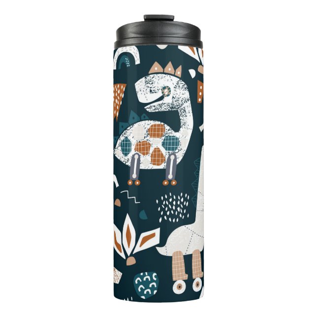 Garrafa Térmica Childish seamless pattern with hand drawn dinosaur (Frente)