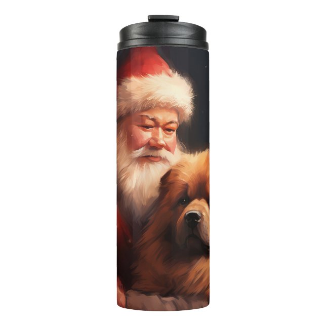 Garrafa Térmica Chow Chow com Papai Noel Natal Festivo (Frente)