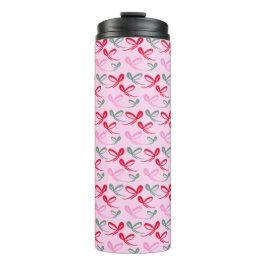 Garrafa Térmica Christmas bows green pink whimiscal hand drawn