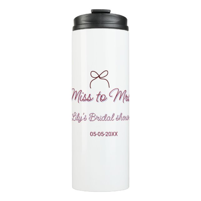 Garrafa Térmica Chuva de presentes de Miss para Mrs adicionar nome (Frente)