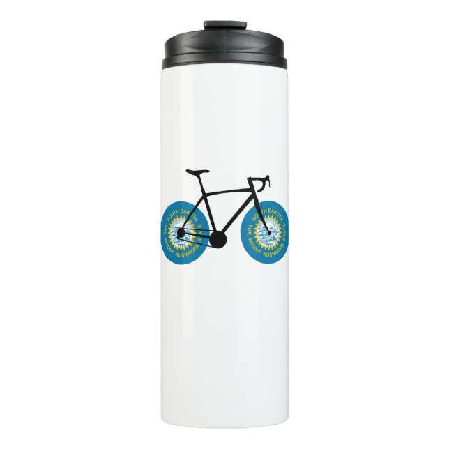 Garrafa Térmica Ciclismo da Bandeira de Dakota do Sul (Frente)