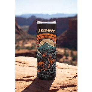 Garrafa Térmica Ciclo de vida, retro personalizável