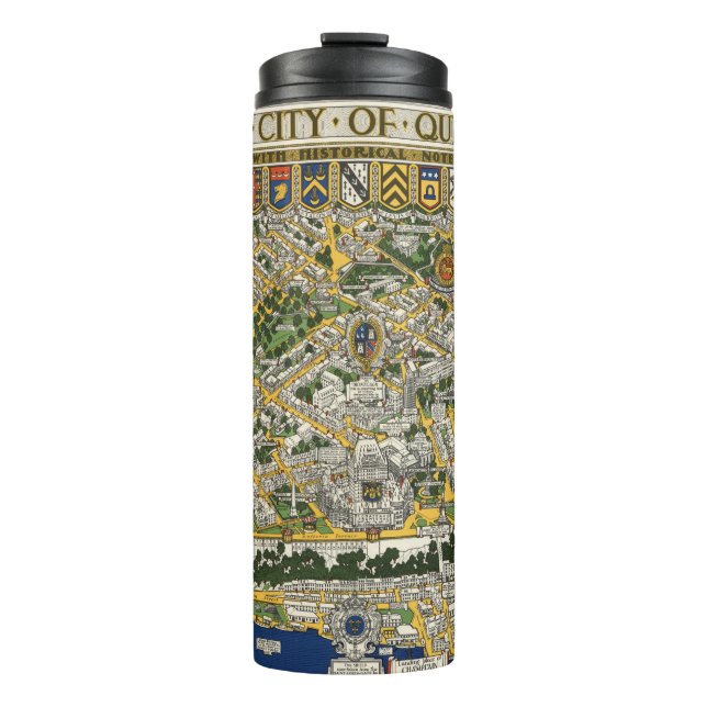 Garrafa Térmica Cidade do mapa de Quebeque (Frente)