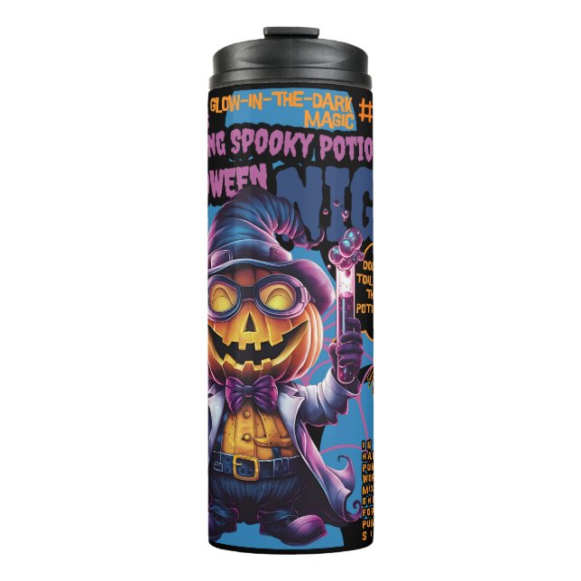 GARRAFA TÉRMICA  CIENTISTA DE ABÓBORA DE HALLOWEEN  (Frente)