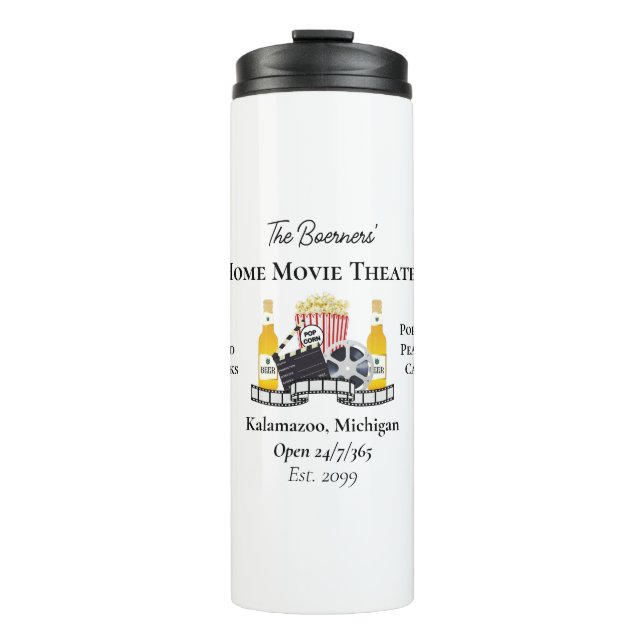 Garrafa Térmica Cinema Doméstico Pipoca Clapperboard (Frente)