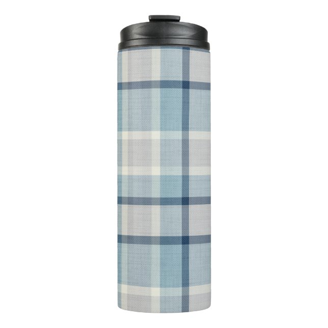 Garrafa Térmica Cinza clara texturizada a azul (Frente)