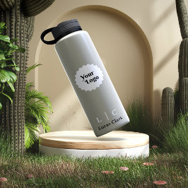 Garrafa Térmica Cinza moderna minimalista de marca profissional