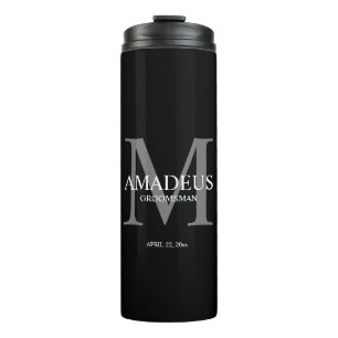 Garrafa Térmica Cinza monograma denominada Tumbler térmico