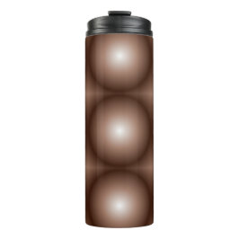 Garrafa Térmica Círculo Geométrico 3D Escuro Mocha Mousse Branco