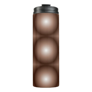 Garrafa Térmica Círculo Geométrico 3D Escuro Mocha Mousse Branco