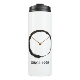 Garrafa Térmica Círculo Zen Enso - Wabi-Sabi Bordado Minimalista