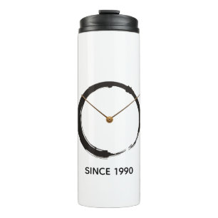 Garrafa Térmica Círculo Zen Enso - Wabi-Sabi Bordado Minimalista