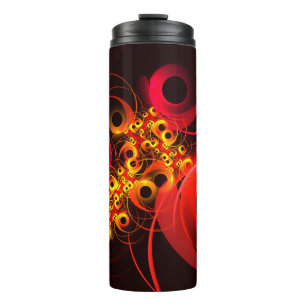 Garrafa Térmica Círculos Coloridos Padrão Moderno de Arte Abstrato