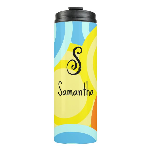 Garrafa Térmica Círculos Modernos abstrato (Frente)