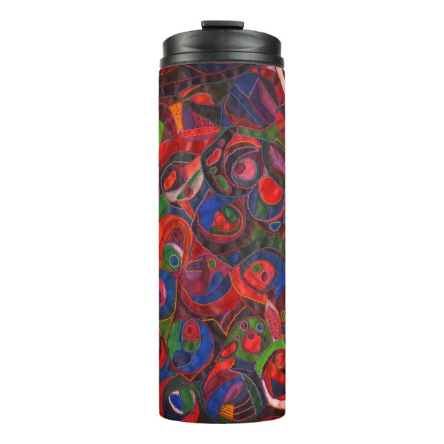 Garrafa Térmica Círculos vermelhos (Frente)