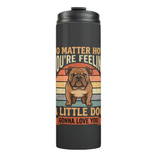 Garrafa Térmica Citação de Amor de Bulldog Engraçado Cão Retro