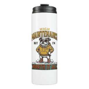 Garrafa Térmica Citação engraçada de Bulldog Gravura Vintage T-Shi