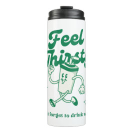 Garrafa Térmica citação ilustrativa e engraçada bege verde