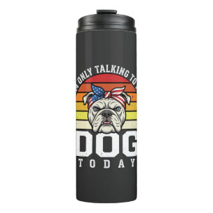 Garrafa Térmica Citação Retro Engraçada Amante de Bulldog