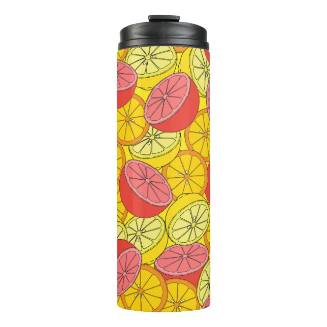 Garrafa Térmica Citrus seamless pattern many oranges, lemons, grap (Frente)