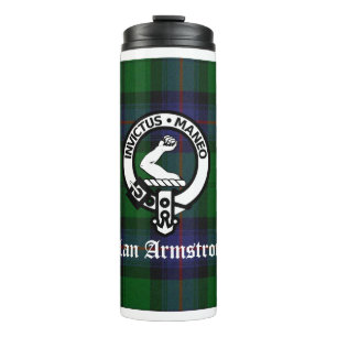 Garrafa Térmica Clan Armstrong Tartan & Crest Crachá