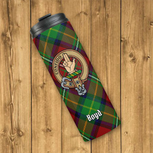 Garrafa Térmica Clan Boyd Crest sobre Tartan