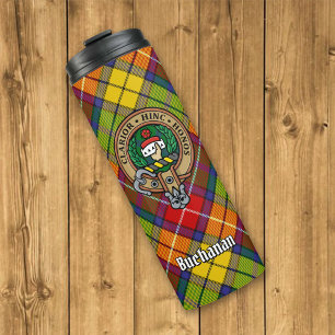 Garrafa Térmica Clan Buchanan Crest sobre Tartan