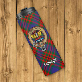 Garrafa Térmica Clan Carnegie Crest sobre Tartan