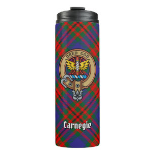 Garrafa Térmica Clan Carnegie Crest sobre Tartan