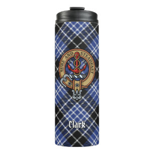 Garrafa Térmica Clan Clark Crest sobre Tartan