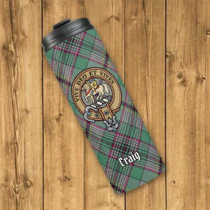 Garrafa Térmica Clan Craig Crest sobre Tartan