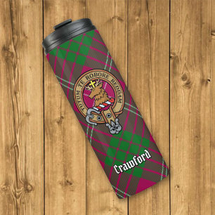 Garrafa Térmica Clan Crawford Crest sobre Tartan