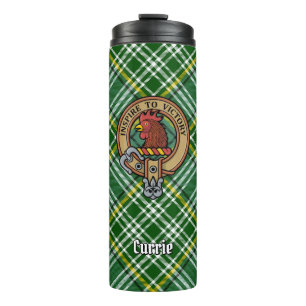 Garrafa Térmica Clan Currie Rooster Crest sobre Tartan